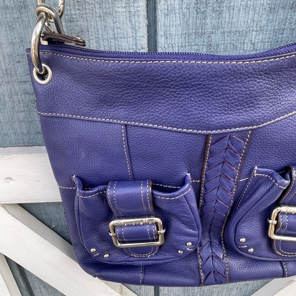 NWOT Blue Tignanello Pebble Leather Crossbody Bag - Picture 4 of 10